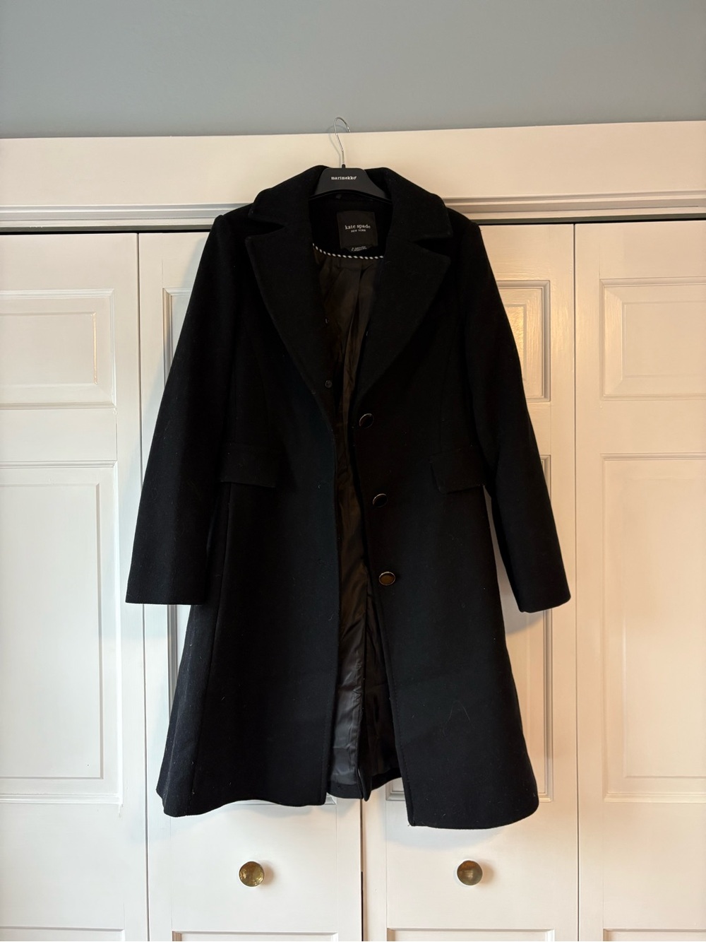 Kate Spade Black Wool-Blend Overcoat
